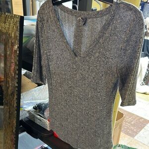 Anthropologie Blue Textured Knit Top M